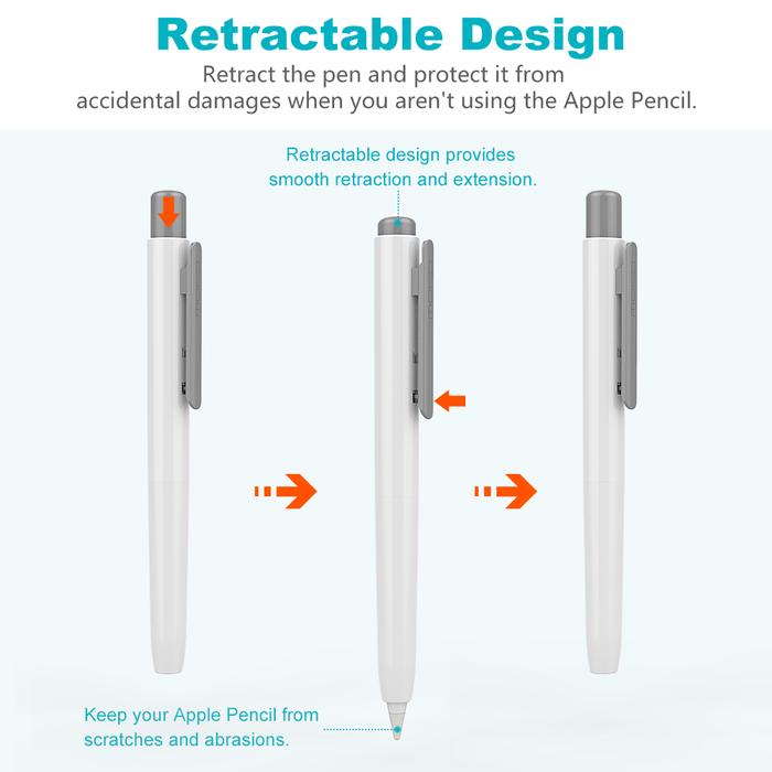 MoKo Holder Case for Apple Pencil 2nd Generation,Retractable Tip