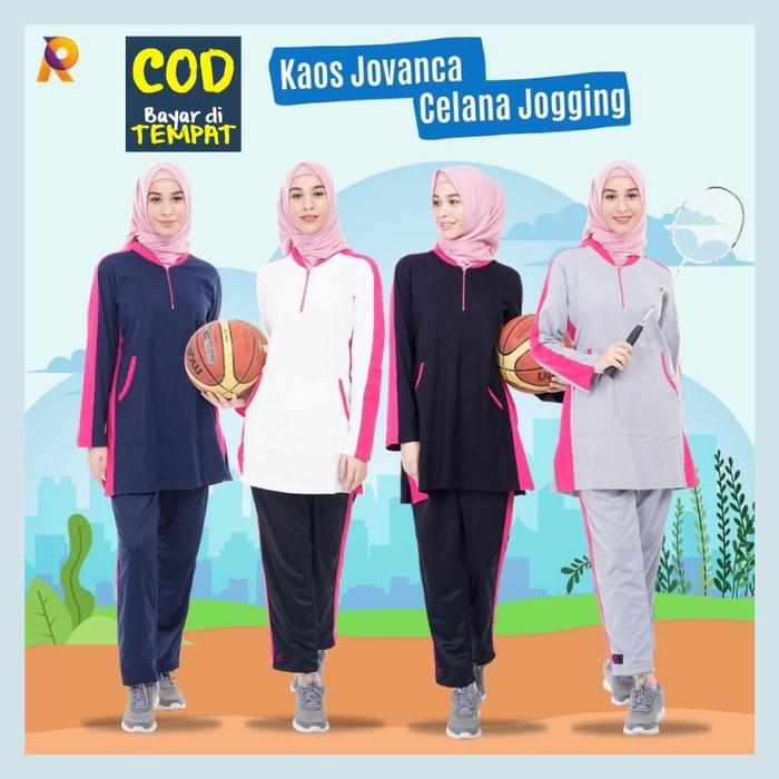 ready stock Setelan olahraga wanita baju olahraga wanita muslimah seragam olahraga guru Rocella kaos