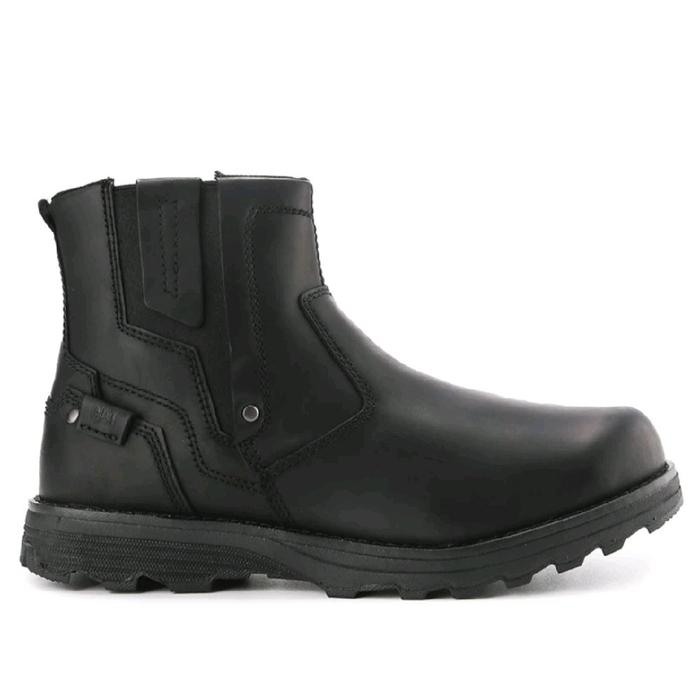 Caterpillar evander 2.0 sepatu boots pria slip on original Hitam Black Shoes