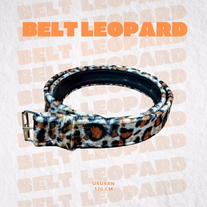 Sabuk Skena Ikat Pinggang Leopard Putih Coklat Pria Wanita / Belt Leopard / Sabuk Leopard / Sabuk Ma