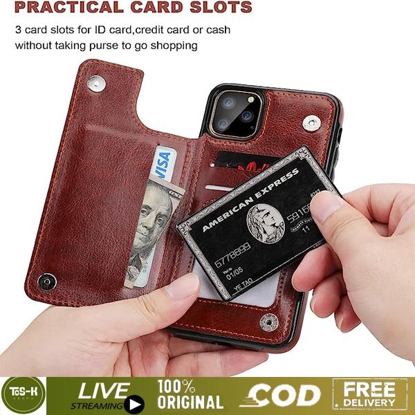 Casing HP Iphone 11 PRO 11 PROMAX 12 MINI 12 PRO 12 PROMAX Leather Wallet Holder Card Dompet Kulit