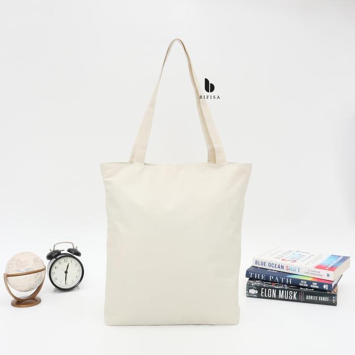 Tas Tote Bag Kanvas Resleting POLOS Tas Selempang Totebag Canvas Sleting Totbag Lucu Kekinian Totteb