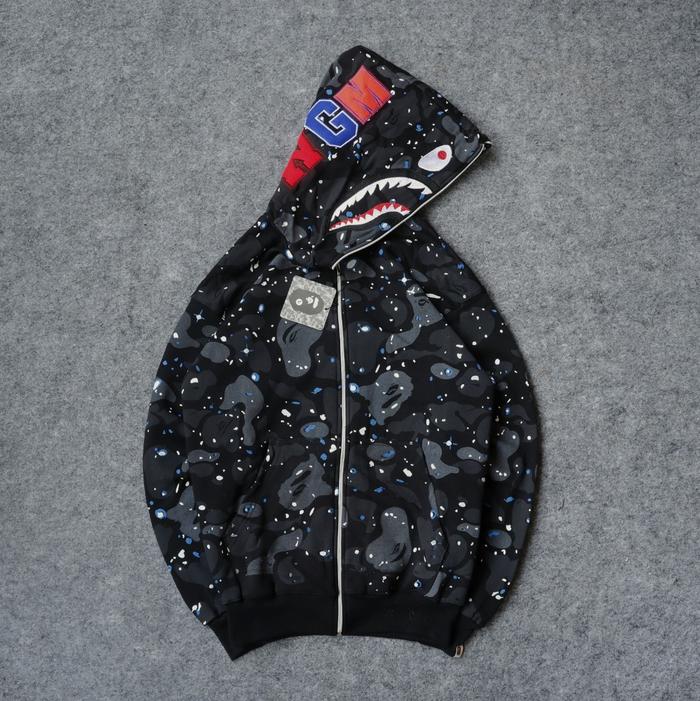 Sweater Hodie Full Zipper Bape Camo Hitam Unisex Pria Wanita