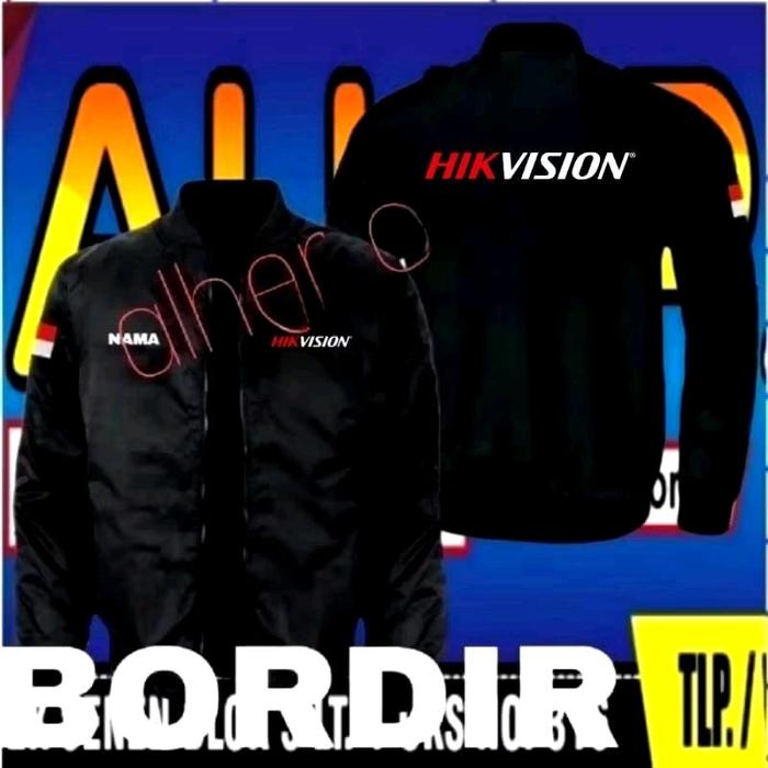 Jaket bordir Hikvision jaket Hikvision jaket bomber Hikvision jaket kerja Hikvision jaket seragam Hi