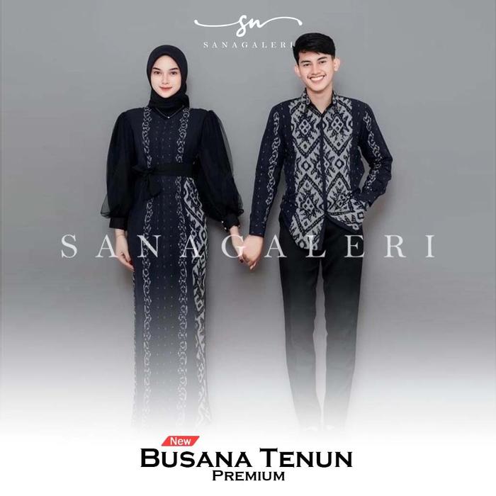 Set couple najwa tenun, dress kondangan ethnic, couple baju kondangan, couple prewed, kemeja panjang
