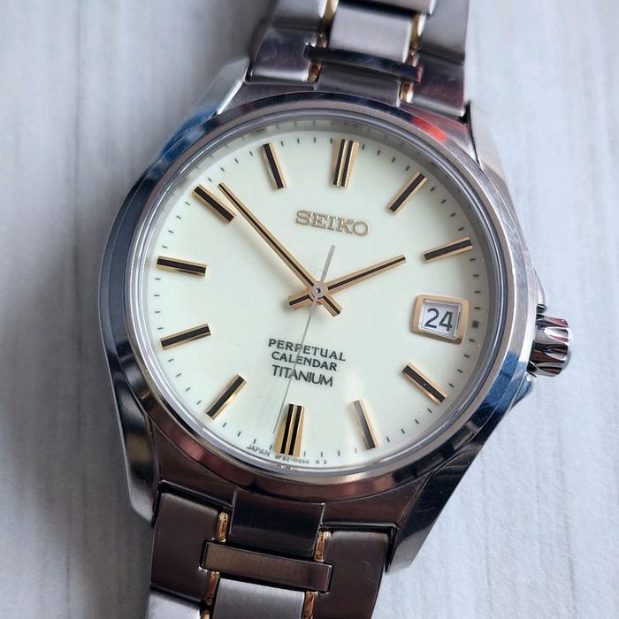 Seiko Perpetual Calendar Titanium Cal.8F32 SBQK061 Sapphire Crystal Lume Dial JDM Made In Japan RARE