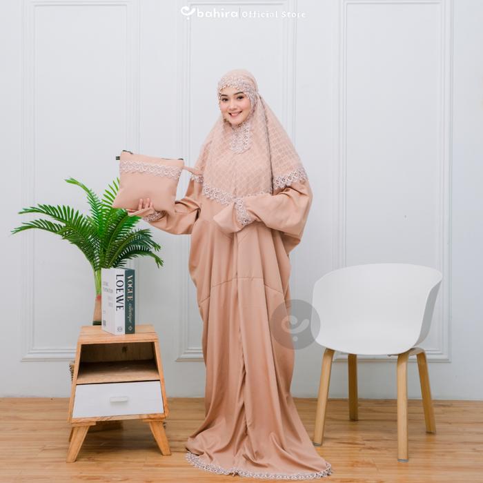 BAHIRA - Mukena Terusan Dewasa Katun Premium Tile Brokat Mewah