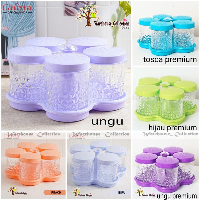 CALISTA SET TOPLES 5 DAUN // 6 BUNGA WADAH SNACK TEMPAT MAKANAN / TOPLES ISI 5 + NAMPAN Plastik [war