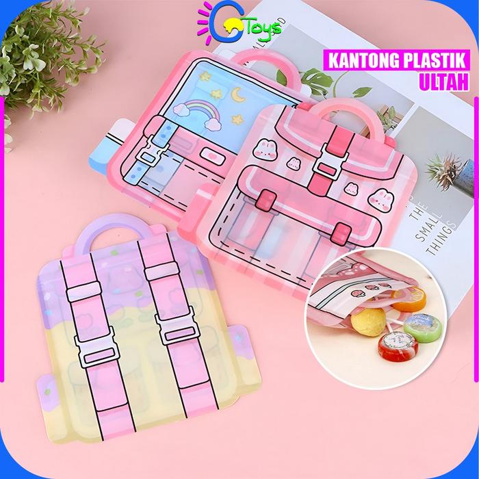 CR-C1095 Kantong Plastik Ziplock Tas Sekolah Bingkisan Ultah / Klip Souvenir Goodie Bag Kecil Zip Lo