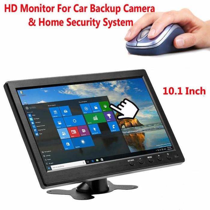 LCD HD Monitor Portable 10.1" Mini TV & Computer Display 2 Channel Video Input Security Monitor With