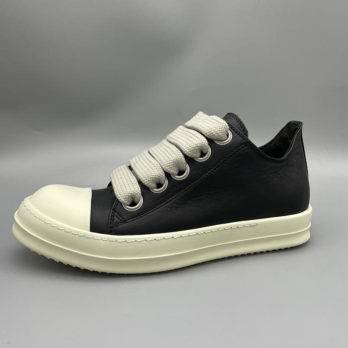 Rick Men Leather Sneaker Big Lace Men Shoes Owens Women's Casual