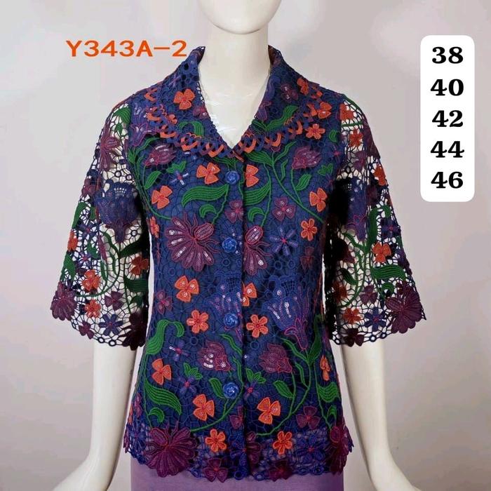 Pink boutique ori atasan bangkok baju pesta full brokat kancing depan