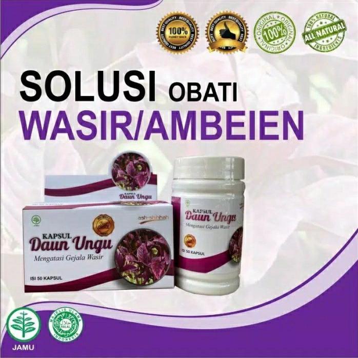 kapsul daun ungu obat wasir ambeien ambeyen ambeven Ash Shihhah Asli