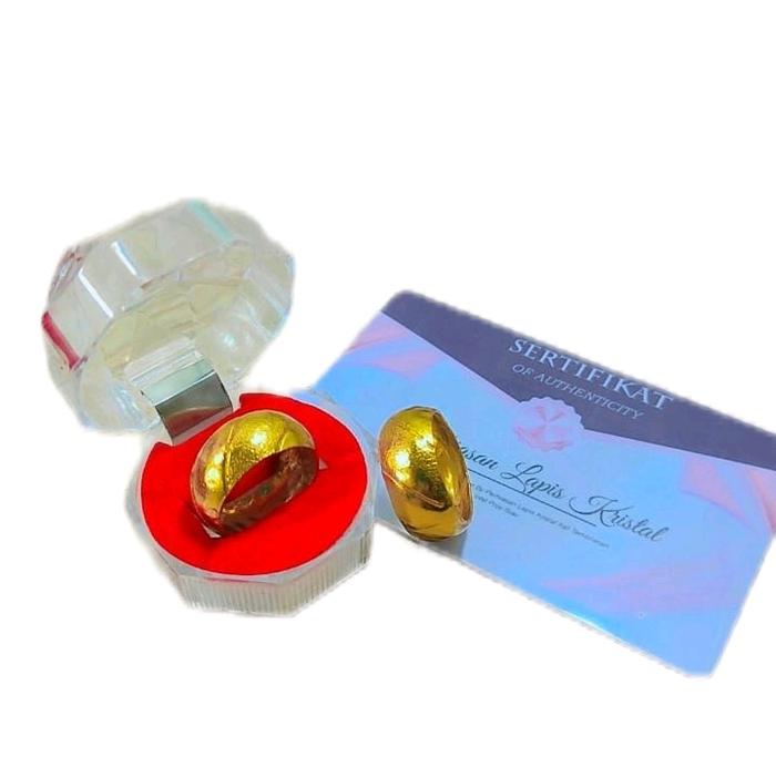 Cincin belah rotan kombinasi pasir miring lapis kristal