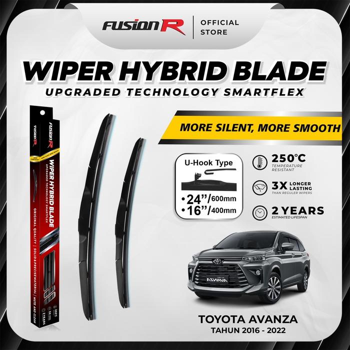 Fusion R | Wiper Kaca Mobil AVANZA XENIA Karet Wiper Frameless Hybrid Blade Set Premium