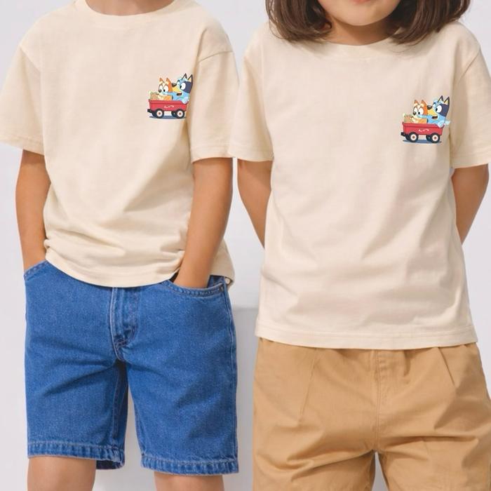 PRITAOUTFIT - Kaos Anak Lengan Pendek Gambar Bluey / Kaos Anak Bluey