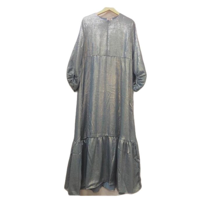 Gamis Polos 4311B11 Extu Bahan Sutra Mengkilat Kondangan - Baju Muslim Busui Friendly