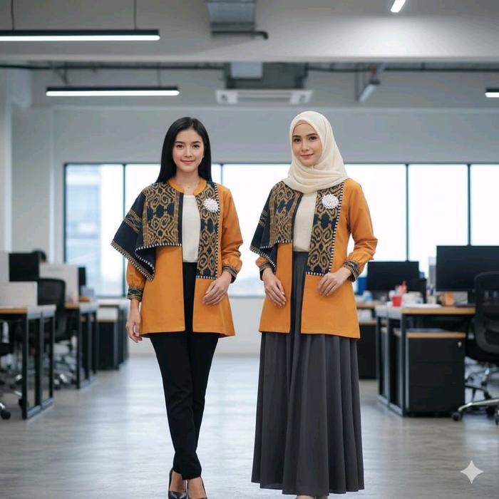 blus tenun Jepara mix toyobo premium dan lurik