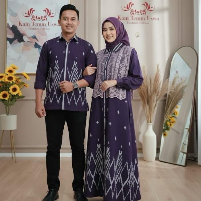 Yumna Fashion Ethnic Baju Couple Tenun Troso Premium Kain Tenun Jepara Model Terbaru dengan Desain E