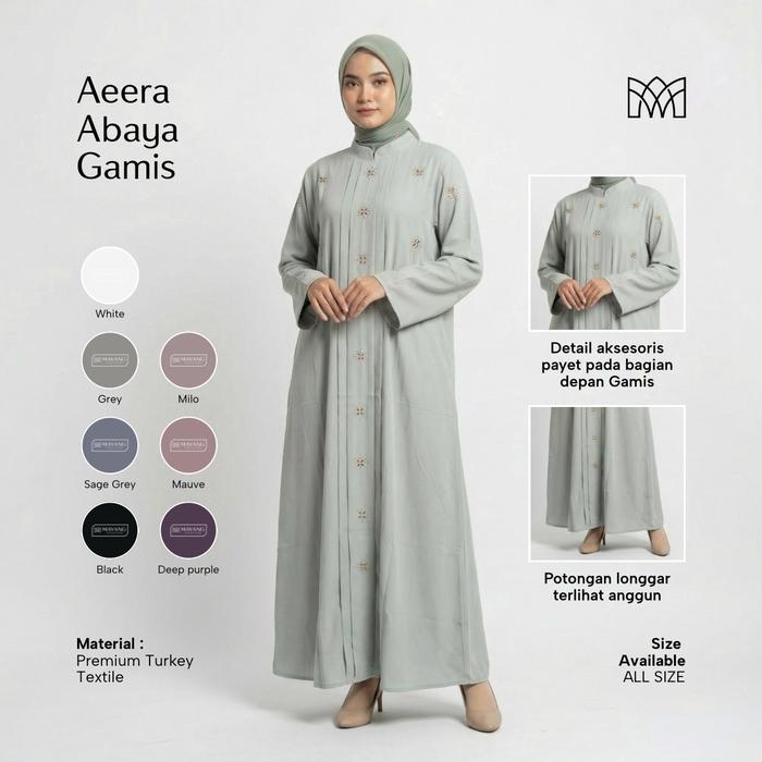 Mayang Collection - Aeera Abaya Gamis Hitam Jetblack Premium Gamis Turkey Bordir Mewah Busui Friendl