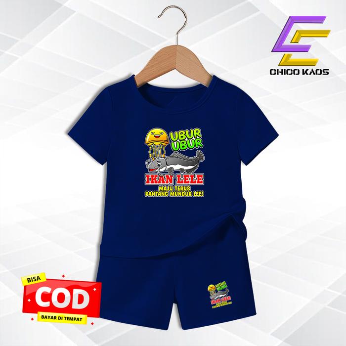 Baju Setelan Ubur' Ikan Lele Anak Laki Laki - Kaos Distro Karakter Ubur' Ikan Lele Keren