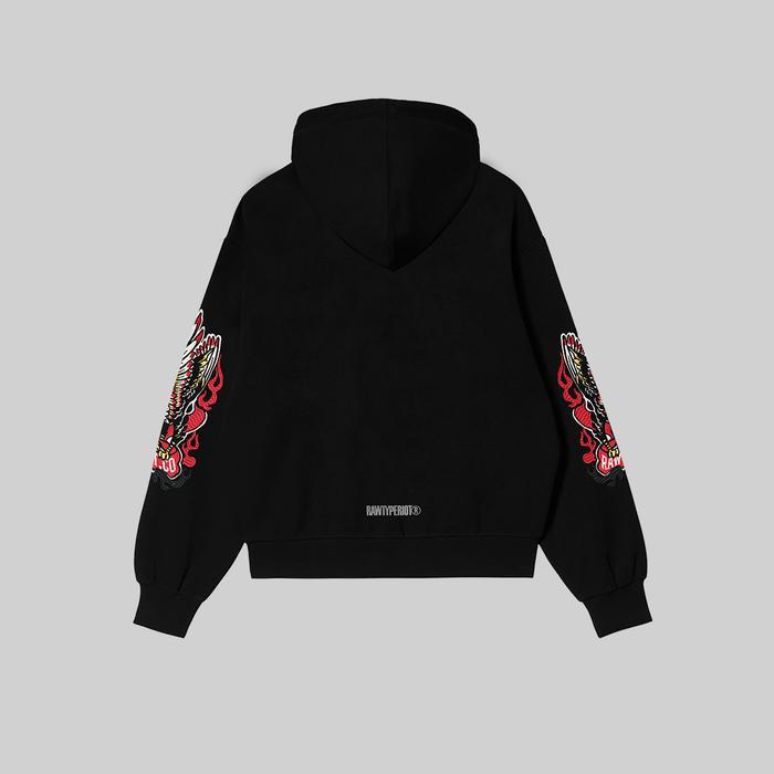 RAWTYPE RIOT Flying Eagle Hoodie - Black