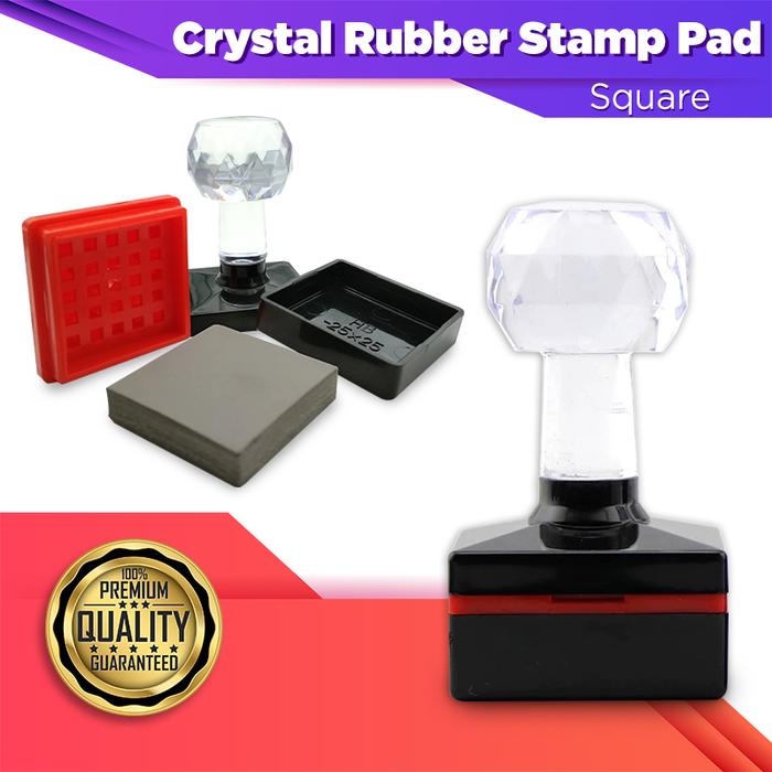 Gagang Stempel Flash Bantalan Stempel Karet Kristal Fotosensitif Bulat Oval Persegi Panjang Persegi 