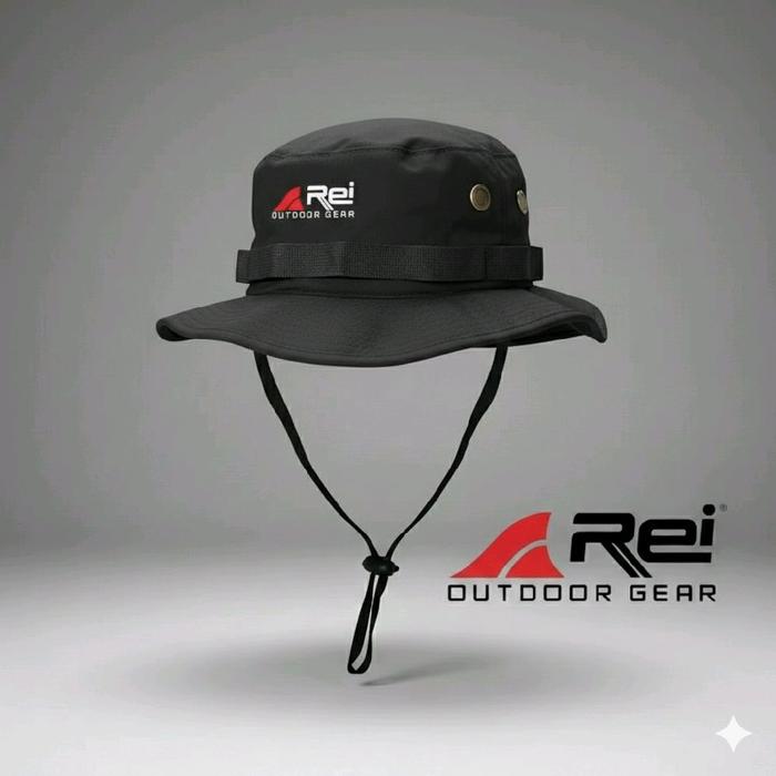 Topi Rimba (Adventure Mountain/Outdoor) keren/elegan tali premium original pria wanita Logo A-REI