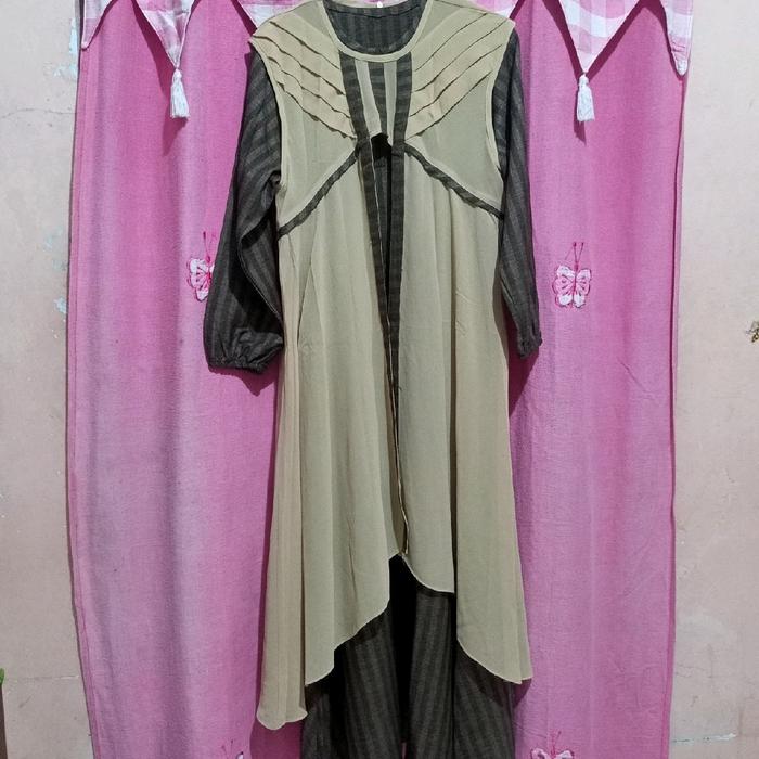 Gamis Cardigan Coklat Susu