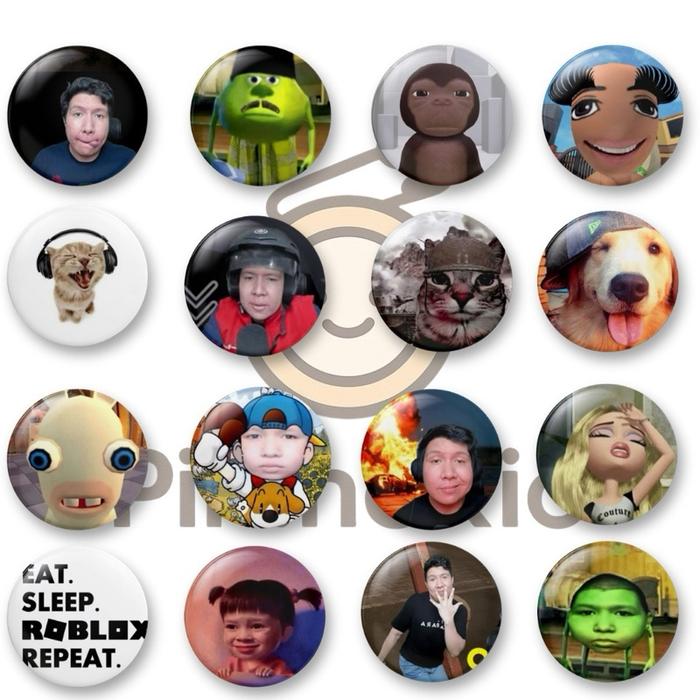 PIN.NOKIO Pin Button 44mm Meme Aesthetic Cute Y2K | Pin Bros Meme Viral Lucu Deco | Roblox, Kucing, 