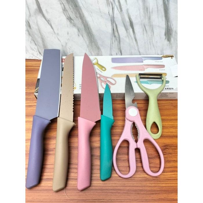 [ PIJER ] PISAU JERAMI SET ISI 6 PC PCS 6PC 6PCS PEELER DAGING BUAH Stainless Anti Lengket KNIFE WAR