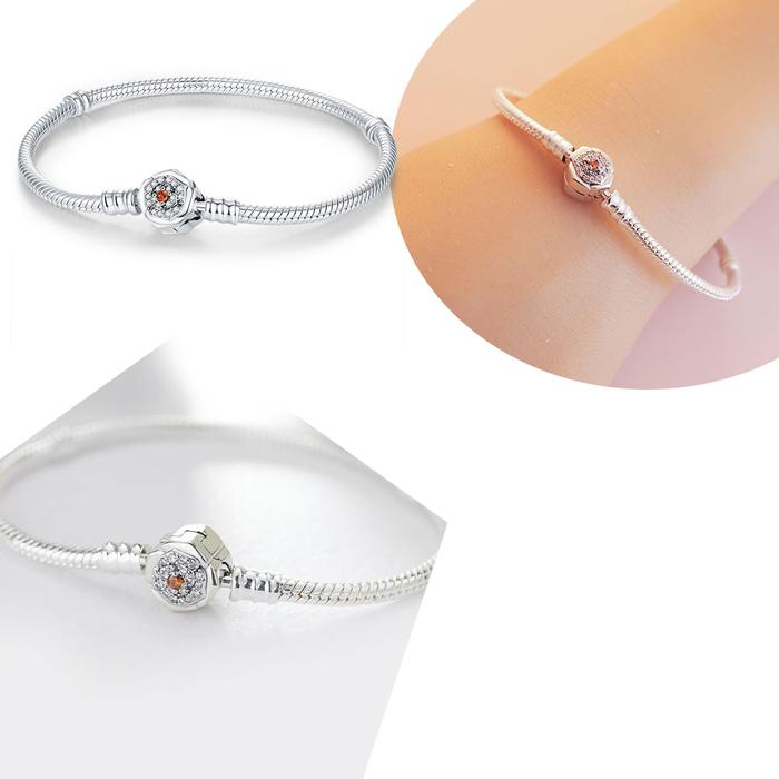 2025 Original 925 Silver Classic 3Mm Snake Bone Chain Fit Charm Diy Elegant Star Rose Bracelet Fashi