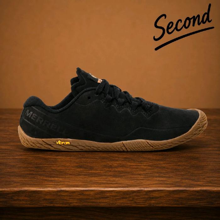 sepatu Merrell Vapor Glove 3 Luna Leather Second Hitam Ukuran 41 26,5cm Sol Vibram Barefoot