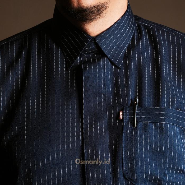 (THOBE EMIR ) - Osmanly Jubah Navy Premium Limited Edition Sultan Semi SlimFit Lengan Panjang Gamis 