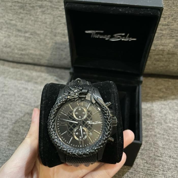 Thomas Sabo Rebel At Heart Mens Black Dragon Watch