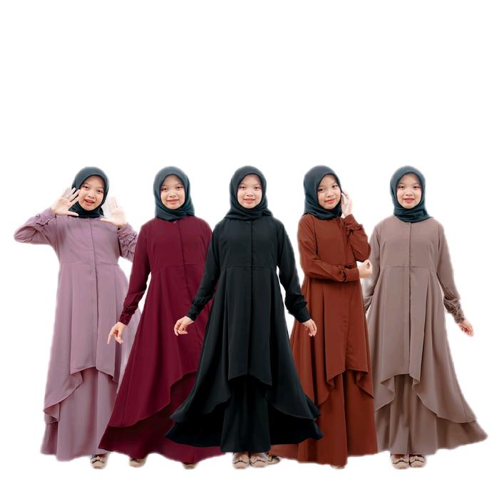 Oribelle Indoneisa - Alifa One Set Tunik + Rok Setelan Anak Tanggung Couple Mom kids Baju Muslim Wan
