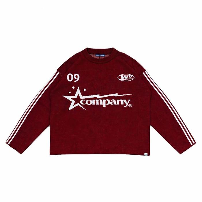 Wp Company - WP Co - Knitwear BOXY Starcom Base Ball -StarCom09 Rajut Knit Sweater Unisex