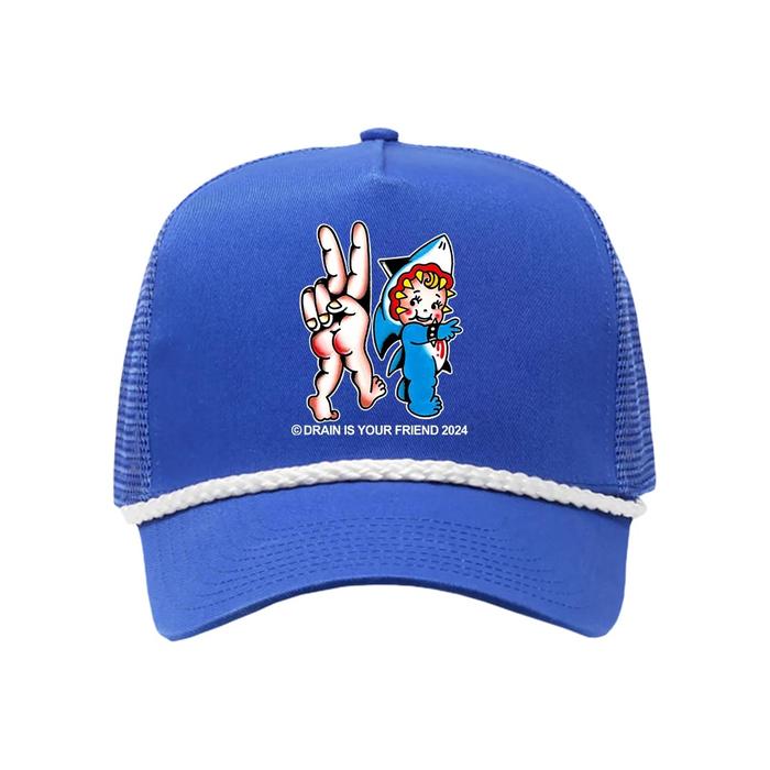 Drain - Peace Hand Kewpie Royal Trucker Blue Caps