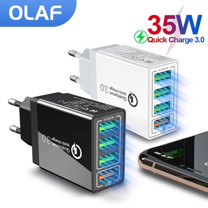 Olaf 35W QC3.0 Quick Charger 4 USB Charger For IPhone 11 Samsung S9