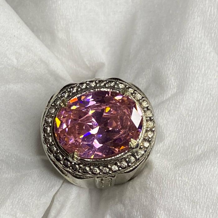 Cincin pink topas Laki-laki