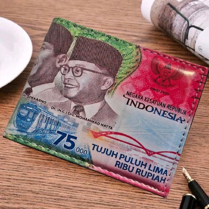 Dompet Uang Kertas Indonesia 75.000 Rupiah dengan Desain Unik dan Menarik
