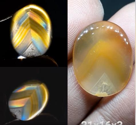 Natural Batu Akik Motif Gambar Pangkat Junjung Derajat Drajat Pelangi Antik 1