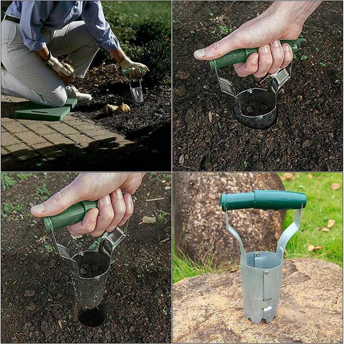 Alat Penanam Bibit Tanaman Alat Pelubang Tanah Untuk Tanam Tanaman Bulb Planter Stainless Steel