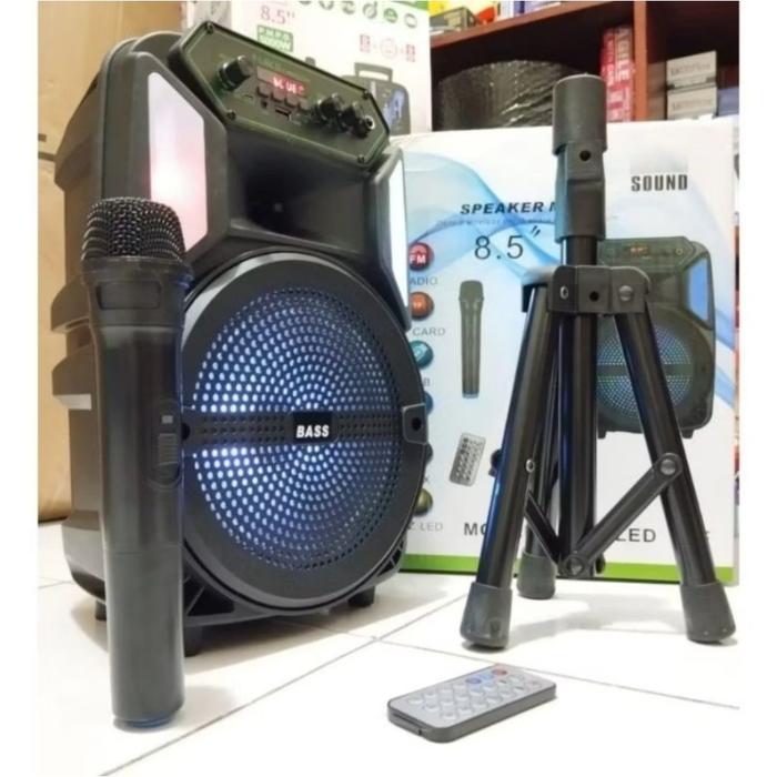 ✅COD SPEAKER BLUETOOTH KARAOKE FLECO 8,5 INCH PLUS MIC SPEAKER BLUETOOTH FORTABLE KARAOKE 8,5 inch M