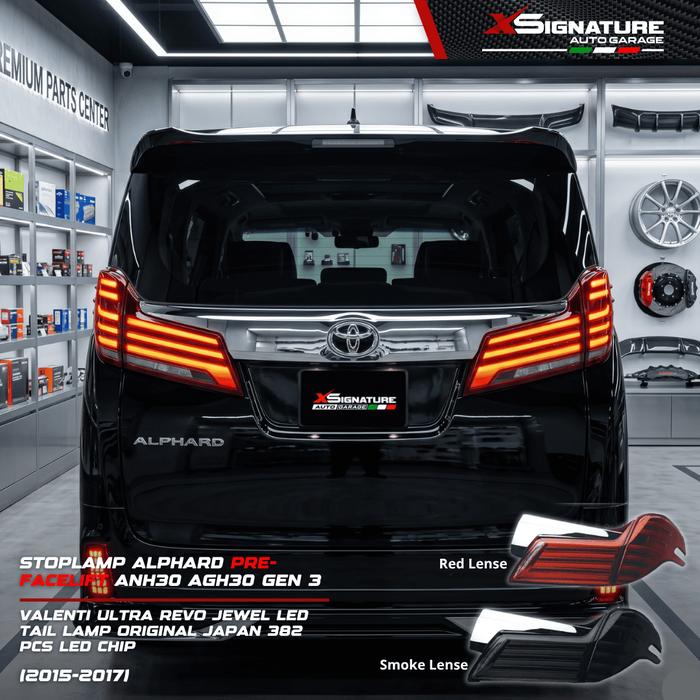 STOPLAMP ALPHARD PREFACELIFT ANH30 AGH30 GEN 3 (2015-2017) VALENTI ULTRA REVO JEWEL LED TAIL LAMP OR