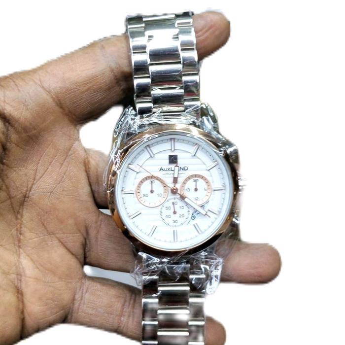 jam rantai auxland ori stainles stil crono aktif anti air box kayu mewah Watches