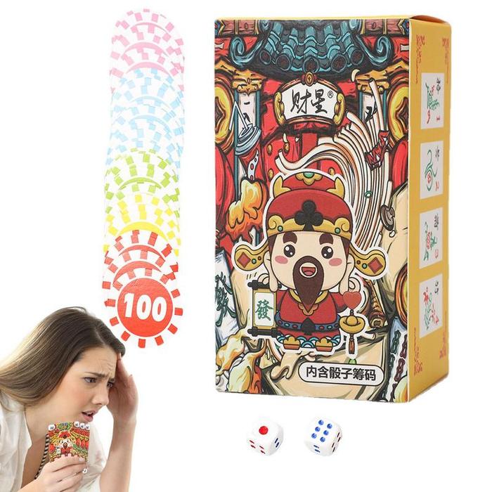 Kartu Mahjong 144 Kartu Kecil Kertas Tebal Bernomor untuk