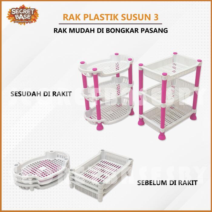 [] RAK TINGKAT SEGI FLOWER 3 SUSUN - Beli Lokal / Rak Mini / Rak Bumbu / Rak Kosmetik / Rak Plastik
