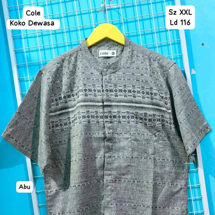 Cole Kemeja Koko Pria Bestseller Sz XXL Ld 116 Abu Dewasa Muslim
