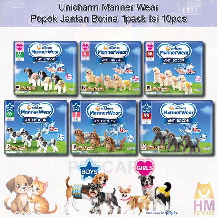 Popok Anjing Unicharm Manner Wear Isi 10 Pcs